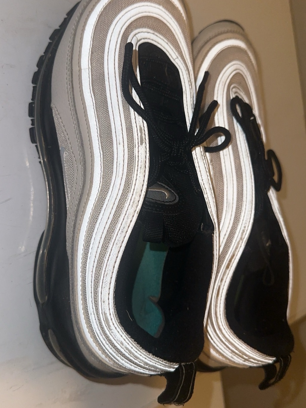 Nike Mens Black And Silver Reflective Air Max Sneakers